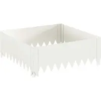 vidaXL Bordure de jardin, 60 x 60 x 20 cm, acier, blanc