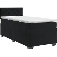 vidaXL Lit boxspring avec matelas noir 100 x 200 cm velours