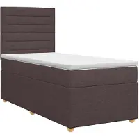 vidaXL Lit boxspring avec matelas brun foncé 90 x 190 cm Tissu