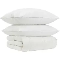 vidaXL Ensemble de couettes en duvet de canard, 90% duvet, modèle FULDA, 3 pièces, 140 x 220 cm, blanc