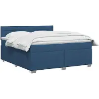 vidaXL Lit à lattes avec matelas et éclairage LED bleu, 180 x 200 cm, revêtement en tissu