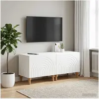 vidaXL : Meuble TV blanc en panneaux de particules