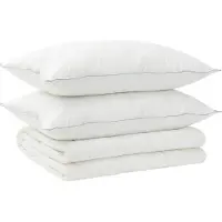 vidaXL : Ensemble housse de couette et taies d'oreiller, 3 pièces, 135x220 cm, collection été, 200 GSM, laine
