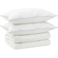 vidaXL : Ensemble de couette et de taies d'oreiller, 3 pièces, 220 x 240 cm, pour toutes saisons