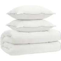 vidaXL : Ensemble couette et taies d'oreiller, 3 pièces, 220x260 cm, laine, pour toutes saisons