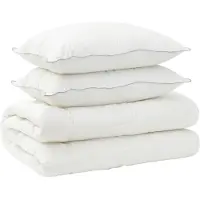 vidaXL : Ensemble couette et taies d'oreiller, 3 pièces, 200 x 220 cm, pour toutes saisons