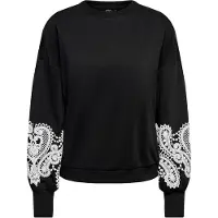 ONLY Sweat-shirt 'ONLBROOKE' noir / blanc