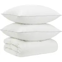 vidaXL Ensemble de couettes en duvet de canard, 90% duvet, modèle FULDA, 3 pièces, 135 x 220 cm, blanc