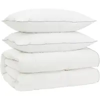 vidaXL Ensemble de couettes en duvet de canard, 90% duvet, modèle FULDA, 3 pièces, 200 x 200 cm, blanc