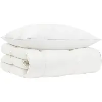 vidaXL Ensemble de couettes en duvet de canard, 90% duvet, modèle FULDA, 2 pièces, 155 x 200 cm, blanc