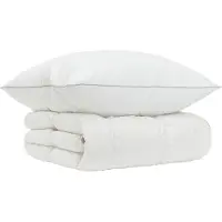 vidaXL Ensemble de couettes en duvet de canard, 90% duvet, modèle FULDA, 2 pièces, 152 x 203 cm, blanc