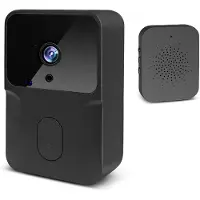 OEM VHV - Sonnette vidéo - Sonnette sans fil avec caméra - 1080p - Noir - Pour porte d'entrée