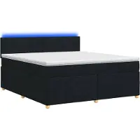 vidaXL Lit boxspring avec matelas noir 160 x 200 cm Tissu