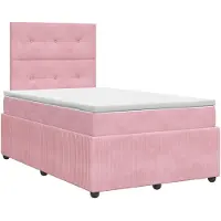 vidaXL Lit boxspring avec matelas avec tête de lit rose 120 x 190 cm velours