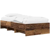 vidaXL Cadre de lit avec étagère en bois de récupération, 80 x 200 cm, matériau de bois