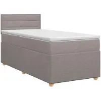 vidaXL Lit boxspring avec matelas avec tête de lit Taupe 90 x 200 cm Tissu
