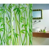 Spirella Rideau de douche Polyester BAMBUS 180x200cm Vert
