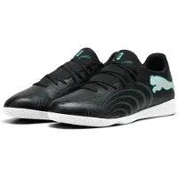 Puma FUTURE 9 PLAY IT, chaussures de futsal pour intérieur, couleur : noir-vert menthe-blanc, pointure : 44 EU