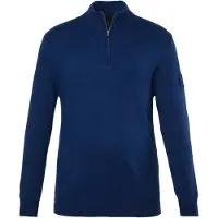 JP 1880 Regular Fit Troyer bleu nuit, Unicolore