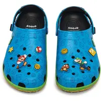 Crocs Sabots 'Super Mario' azur / jaune / vert clair / rouge