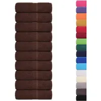 vidaXL Serviettes de toilette 10 pièces FROGN Marron 30 x 30 cm 100 % coton