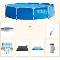 Intex Piscine tubulaire rectangulaire - 366 x 76 cm - 7 pièces - Modèle S20429
