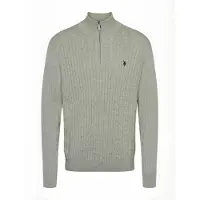 U.S. POLO ASSN. Pull-over ' UMRomeo Half-zip ' gris chiné