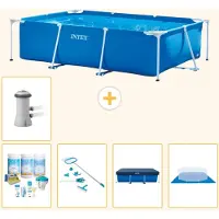 Intex Piscine rectangulaire hors sol - 300x200x75 cm - Composée de 6 pièces - Modèle S21124