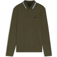 BOSS pour homme. 50536609 Polo Plisy manches longues vert (XXL), Casuel, Coton, Manche longue