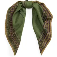 Ralph Lauren pour femme. 455P18122001 Foulard carré en laine avec un ours Polo Bear vert (OSFA), Casuel