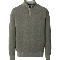 Casamoda Halfzip Pull Structure Vert chiné