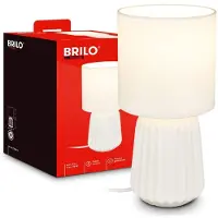 Briloner Lampe de chevet pied en céramique Ø13x27 cm douille E14 max. 25W interrupteur filaire blanc - Lampe de table salon chambre couloir