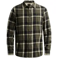 PME Legend Chemise 'Shirt with lumberjack check pattern and embroidered logo' vert