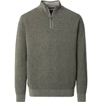 Casamoda Halfzip Pull Structure Vert chiné