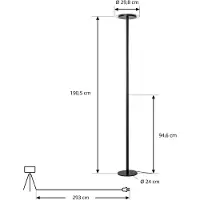 Arcchio Lampadaire , Frile, dimmable, Noir, Salon / séjour, Aluminium, Moderne