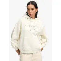 Superdry Sweat-shirt 'Luxe Casual' crème / brun foncé