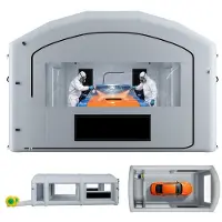 Vevor Cabine de Peinture Gonflable 8x4,5x3 m Souffleurs de 750W+950W Gris