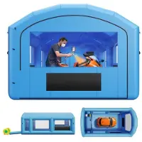 Vevor Cabine de Peinture Gonflable 7x4x2,75 m Souffleur de 550W+750 W Bleu