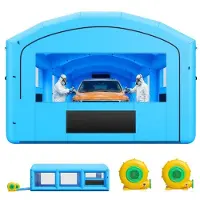 Vevor Cabine de Peinture Gonflable 8,5x4,5x3 m Souffleurs de 750W+950W Bleu