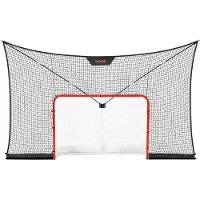 Vevor But de Hockey avec Filet de Protection 366x213 cm Léger et Portable