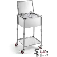 Vevor Glacière à Roulettes 54,6 L Refroidisseur de Boissons Mobile en Inox