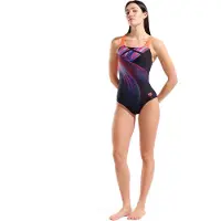 Arena Maillot de bain 'Jellyfish Swim Pro Back' bleu / rose / noir