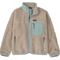 Patagonia - Polaire molletonnée coupe-vent - K's Retro-X Jkt Natural w/Virtually Blue - Taille Enfant 156 - Bleu