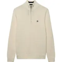 Superdry Cotton Knit Half Zip Sweater Beige S Homme