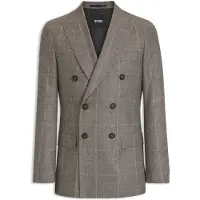 BOSS Veste Slim en laine vierge à carreaux