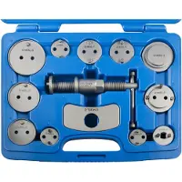 SW-Stahl 01435L Outil de retournement du piston de frein, 13 pièces I Outil de retournement du piston de frein I Broche droite I Set de 13 outils de pression