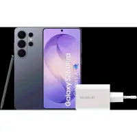 Samsung Galaxy S26 Ultra 256 Go Bleu Foncé 5G + BlueBuilt Chargeur 65 Watts Blanc