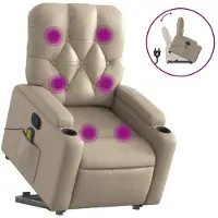 vidaXL Fauteuil de massage avec releveur Cappuccino-Brun Similicuir