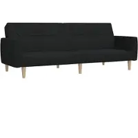 vidaXL Canapé-lit à 2 places noir tissu