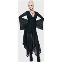 Killstar Robe mi-longue Gothic de - What Darkness Returns - Bella's Curse Midi Dress - XS - 4XL - pour Femme - vert foncé - Taille XXL